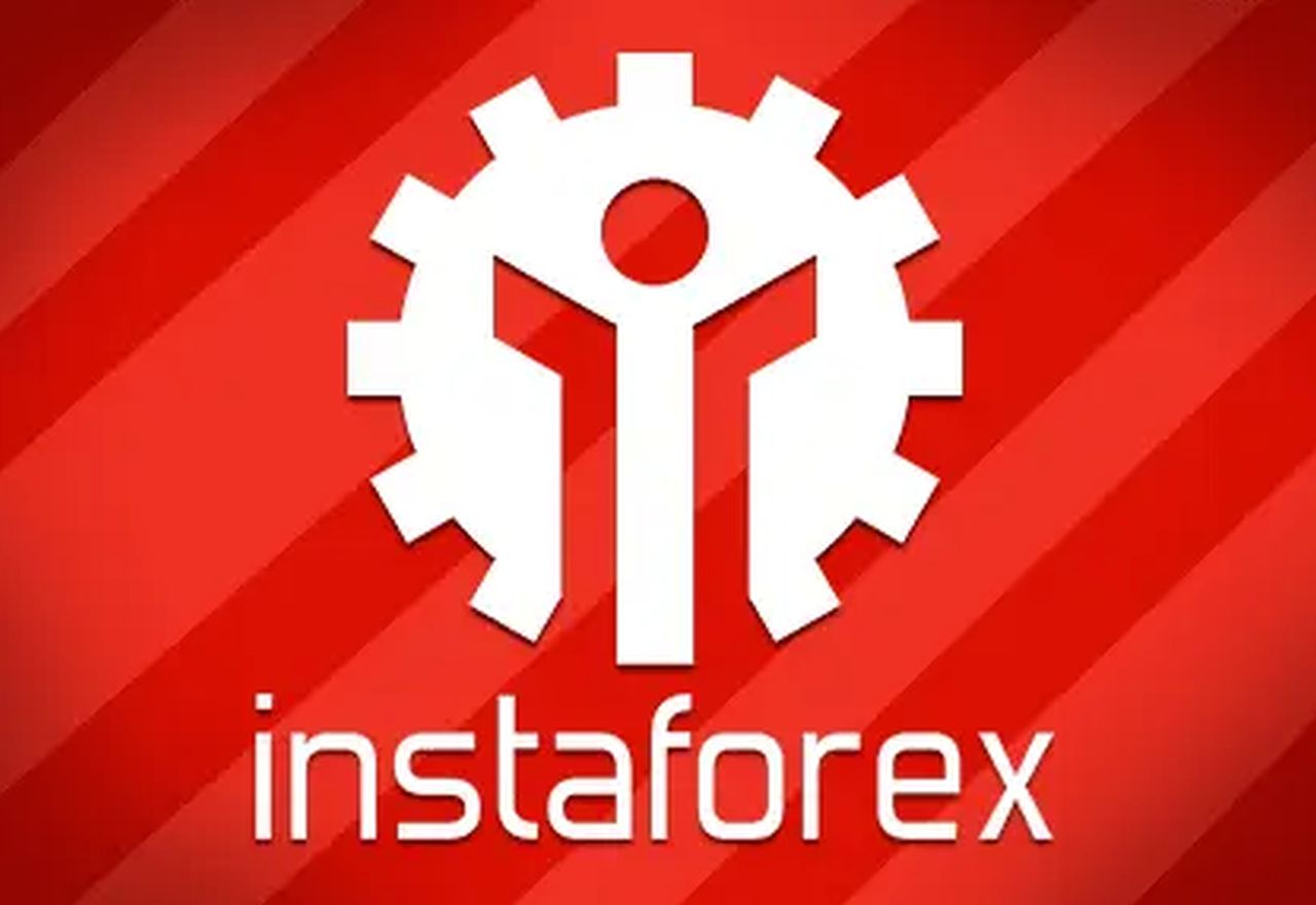 logo di Instaforex in bianco su campo rosso