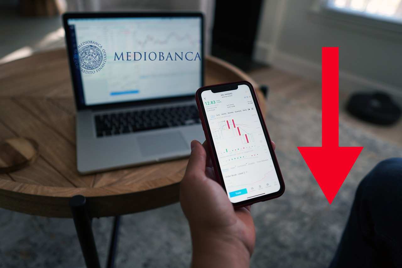 chart trading e logo di Mediobanca