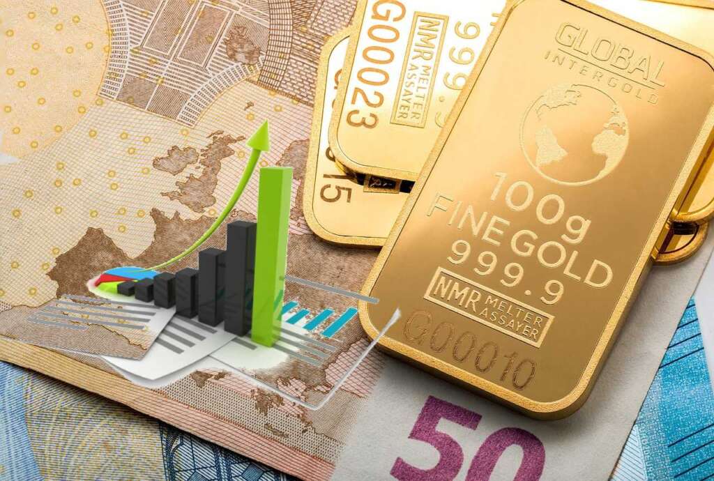 lingotti oro e banconote euro