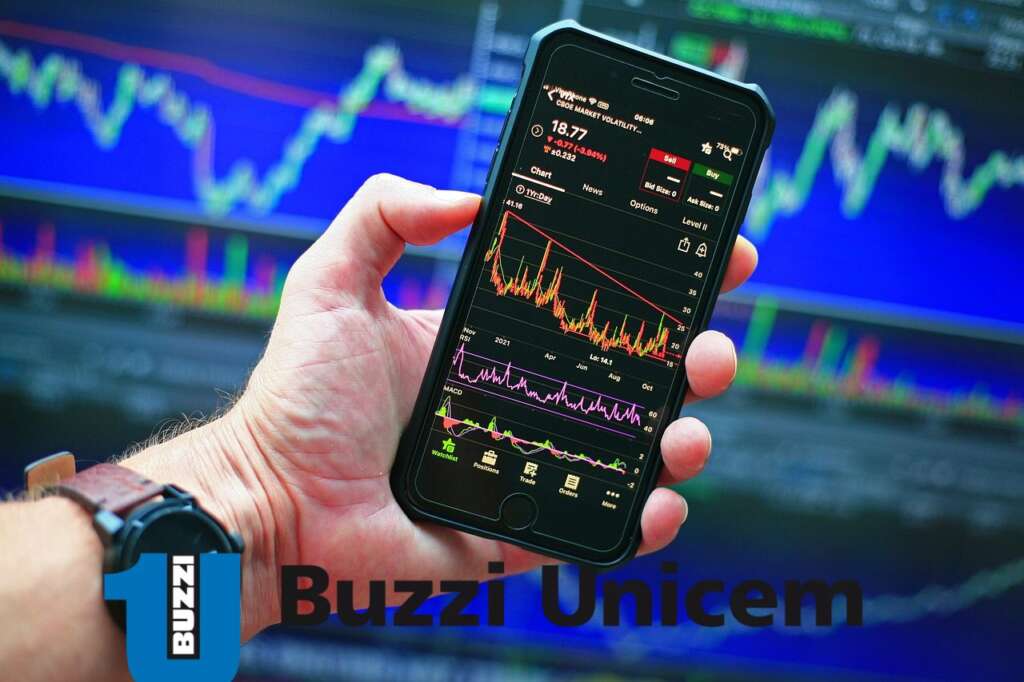 mobile trading con logo di Buzzi Unicem