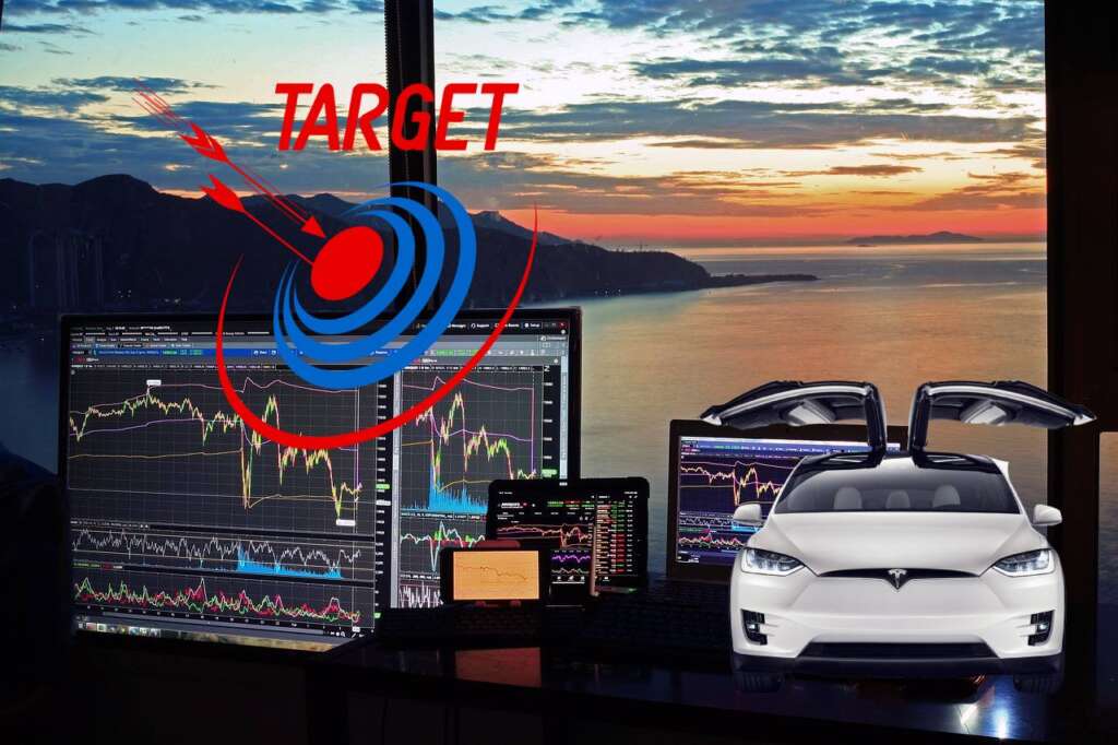 chart trading e modello di auto Tesla