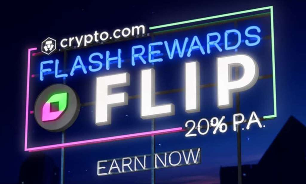 Una insegna luminosa con la scritta Flash Rewards FLIP