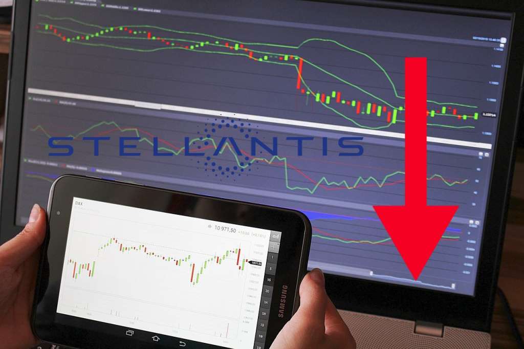 mobile trading con logo di Stellantis