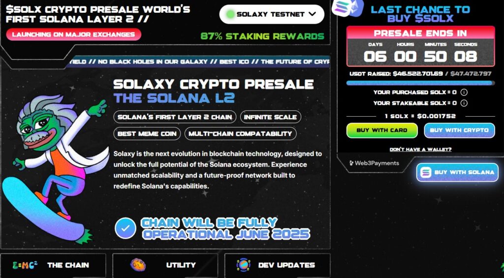 solaxy, solx, solana, sol, layer2, meme coin, cripto, crypto, criptovalute