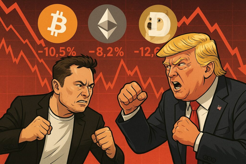 trump, musk, cripto, bitcoin, btc, criptovalute, scontro trump musk, crypto