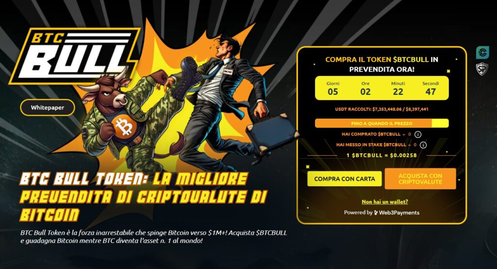 BTcbull, meme coin, bitcoin, btc, cripto, crypto, prevendita cripto, presale cripto