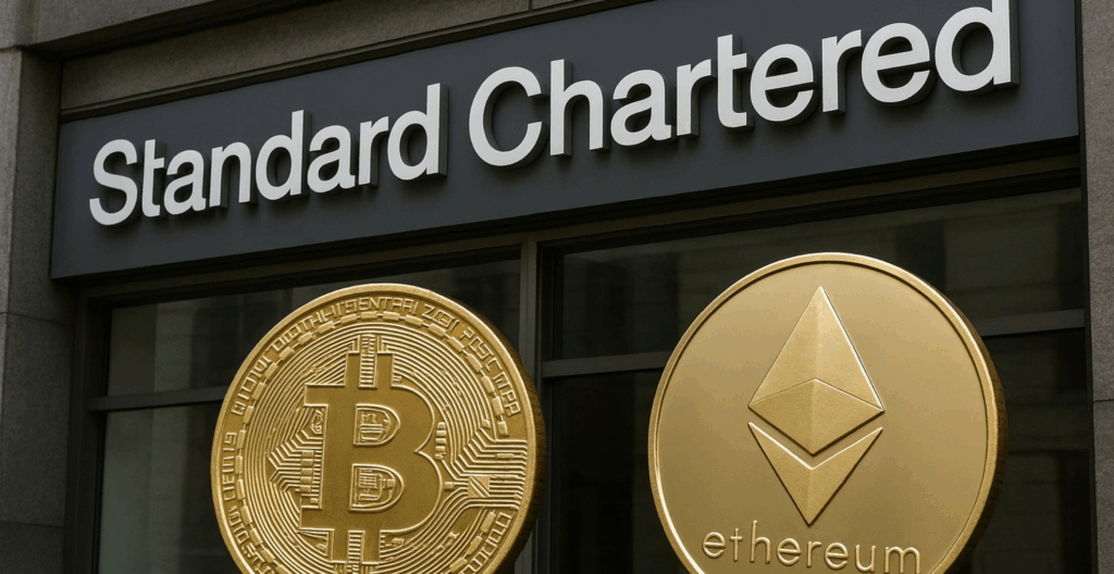 Standard Chartered, bitcoin, ethereum, btc, eth, crypto, cripto, criptovalute, btc, eth