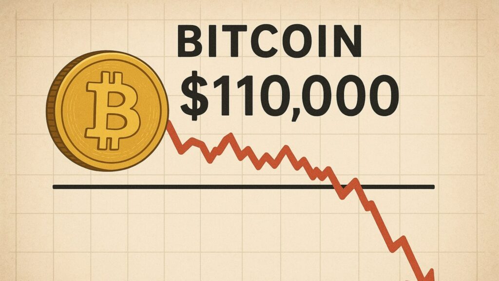 Bitcoin sotto pressione, perso il supporto dei $110.000. Bitcoin prezzo, bitcoin record, bitcoin valore, cripto, crypto, criptovalute
