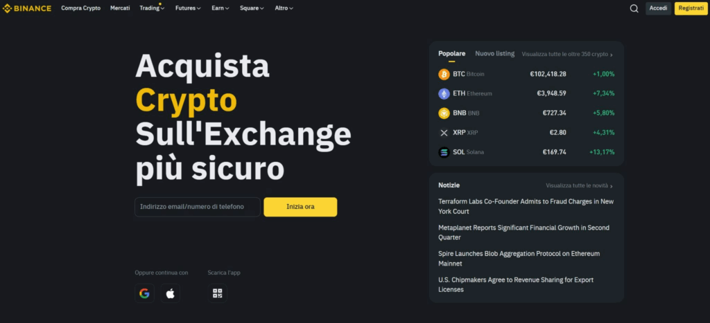 binance exchange, trading futures solana